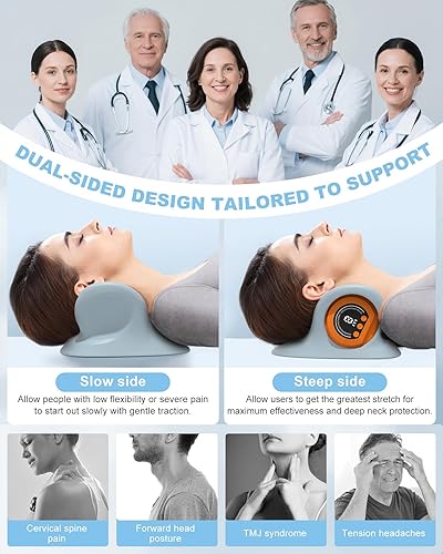 Miniatura 7 de Masajeador de cuello mejorado 2025 con calor, pulso y vibración, 3 modos, diseño ergonómico, masajeador portátil de cuello y hombros para relajación