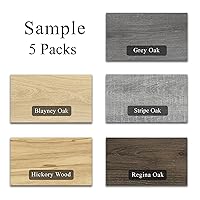 Vista 5 de MULGREAT Azulejos de piso adhesivos, paquete de 5 muestras de piso de vinilo impermeable, piso de lujo autoadhesivo con aspecto de madera