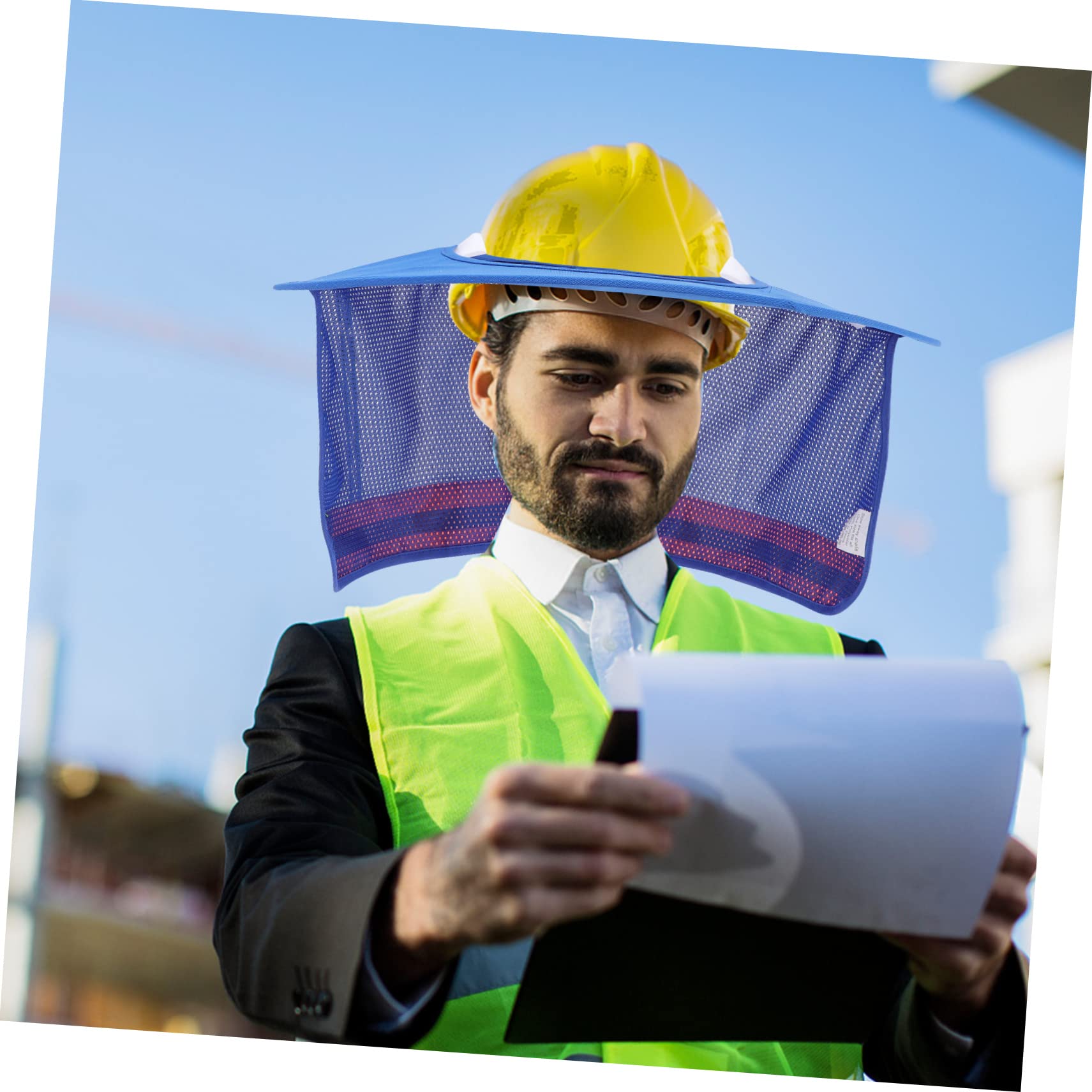 OSALADI 4pezzi Copertura Estiva Per Casco Protettivo Visiera Riflettente Per Sole e Polvere Per Lavori All Aperto Giardinaggio e Ciclismo Protezione Dal Sole e Sicurezza Aggiuntiva