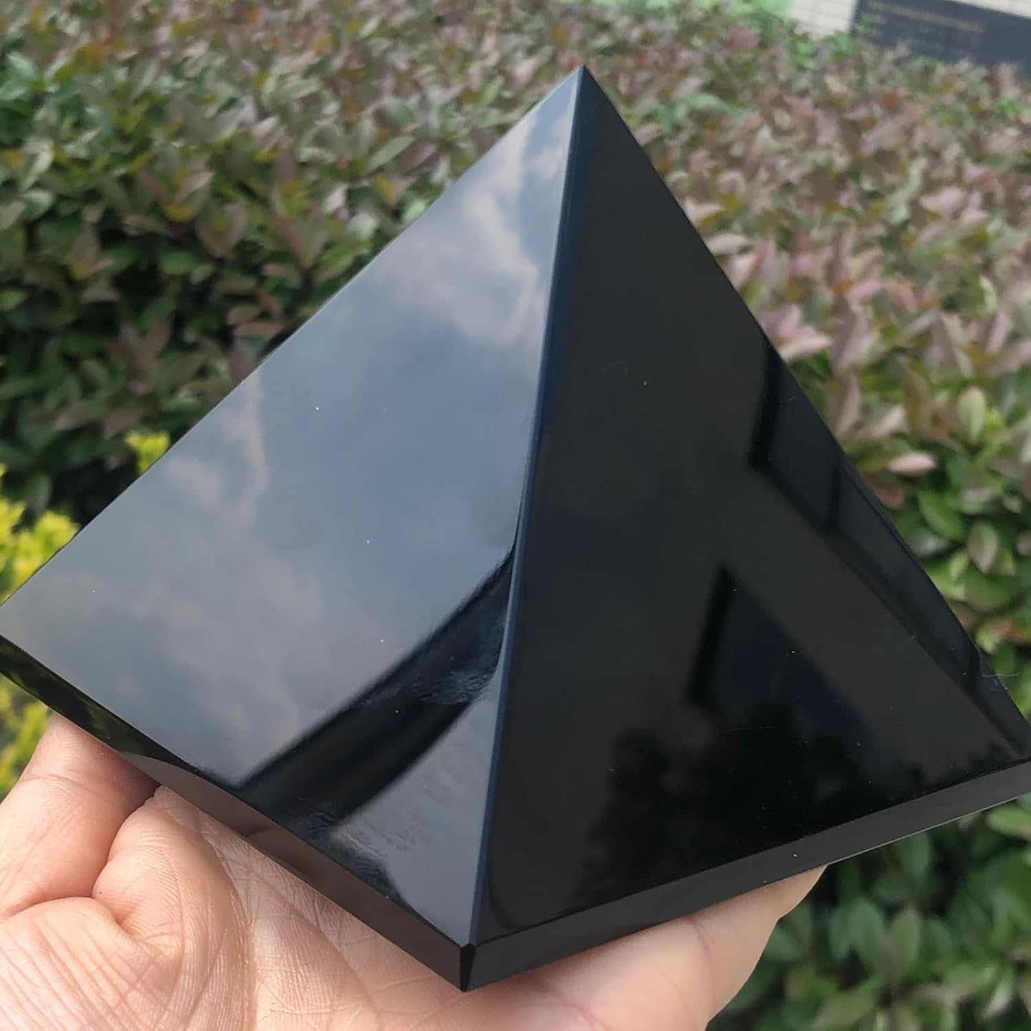 KatLin Obsidian Pyramid Polished Surface Natural Black Crystal Reiki Energy Stone Specimen Decoration Ornaments (Size : 100mm)