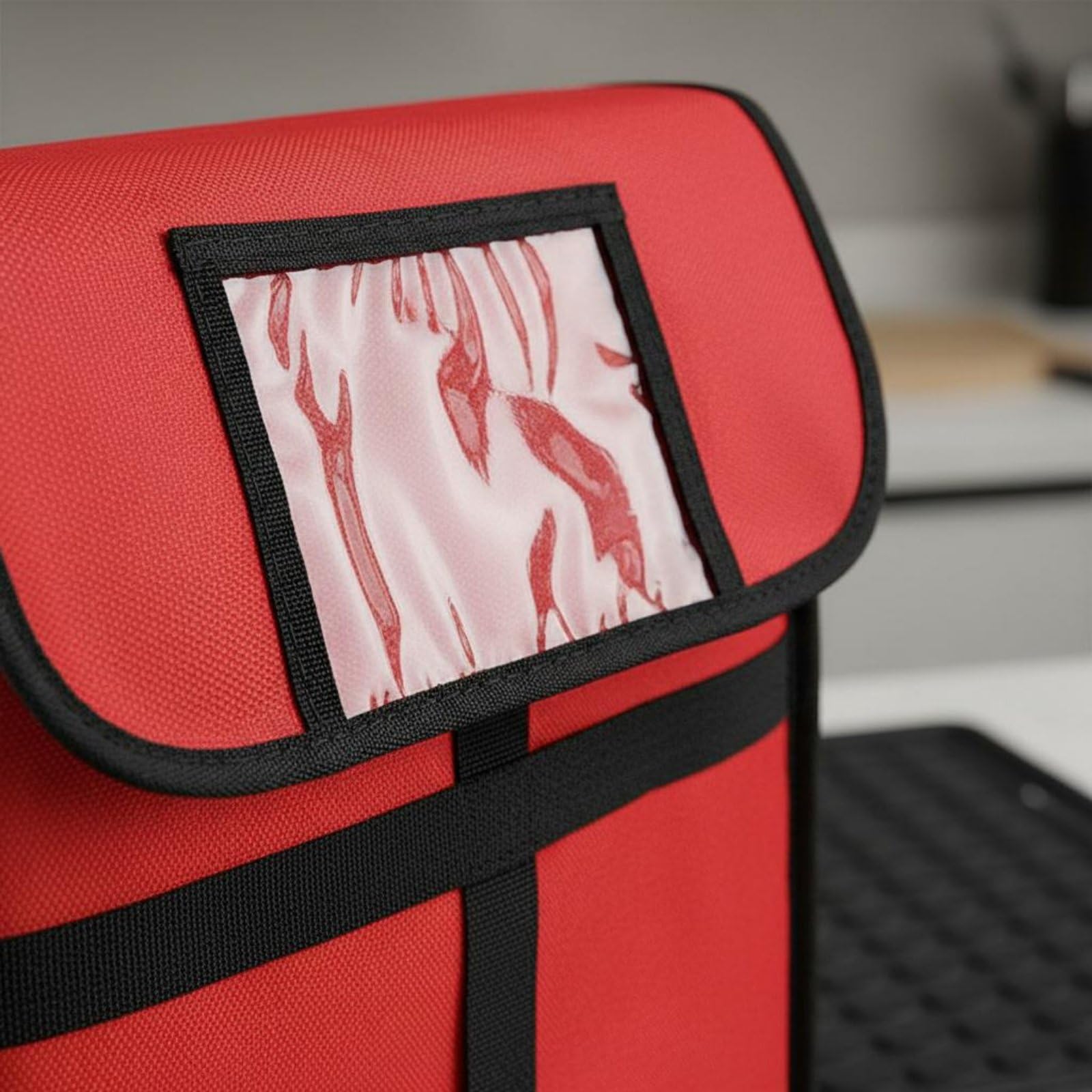 Sac Isotherme Repas Sacs Déjeuner Porte-Repas Sac Transport Nourriture Haute Capacité Multi-conteneurs Maintien Thermique Poignées Robustes et Fenêtre, Rouge