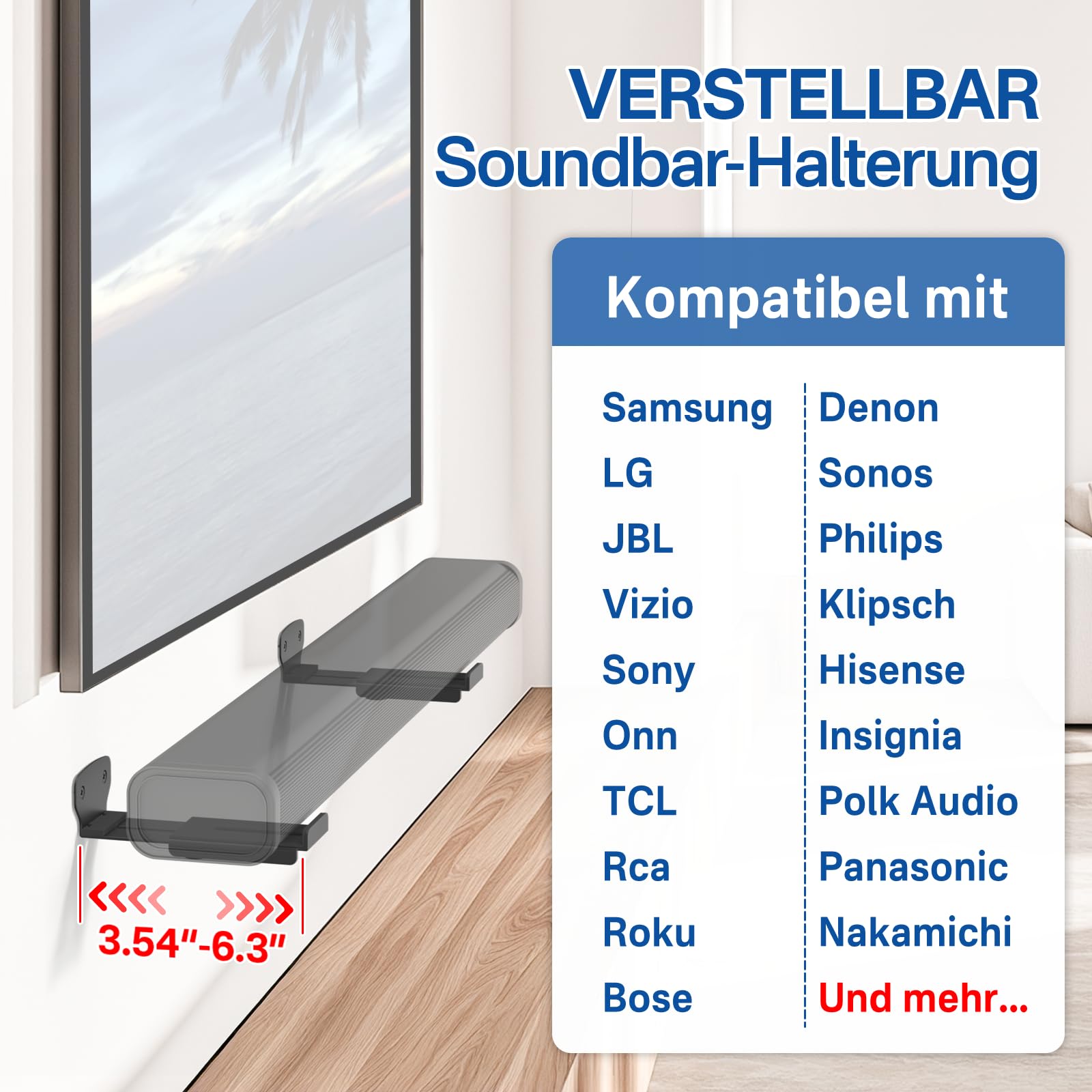 Supporto per Soundbar Sopra o Sotto TV 32-70 - TECHLY NP