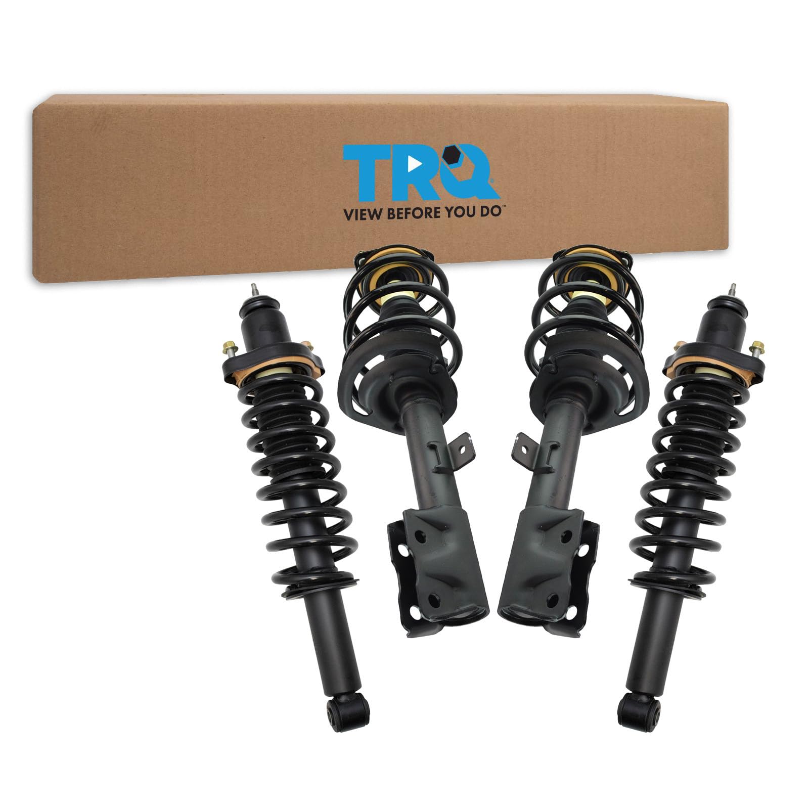 TRQ Front and Rear Strut &amp; Coil Spring Assembly Set Driver &amp; Passenger Sides Compatible with 11-17 Jeep Compass