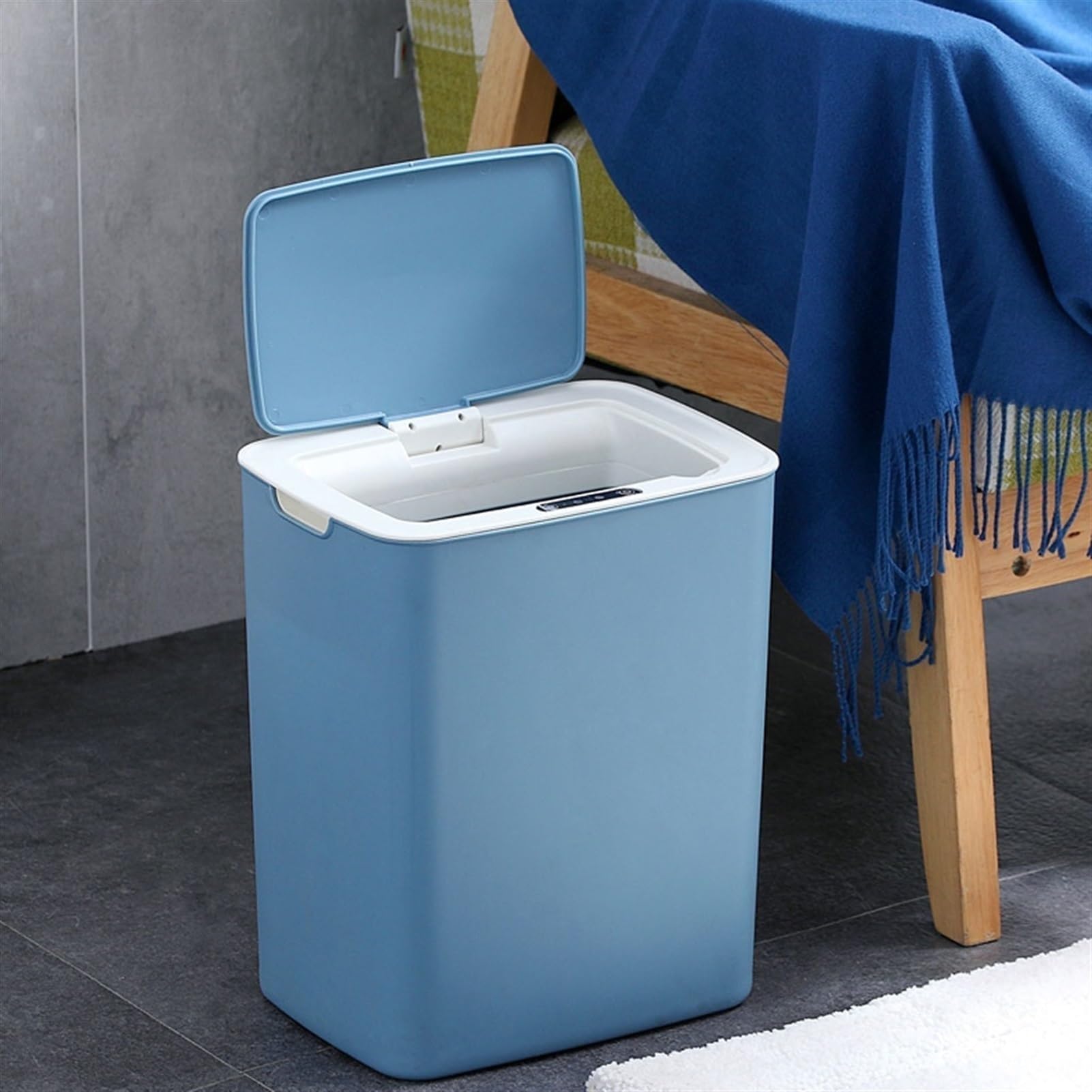 Papeleras para Cocina Pattumiera Automatica da 14 Litri for Uso Domestico, Bagno, Cucina, Cestino for Carta igienica, con Coperchio Cestino(C)