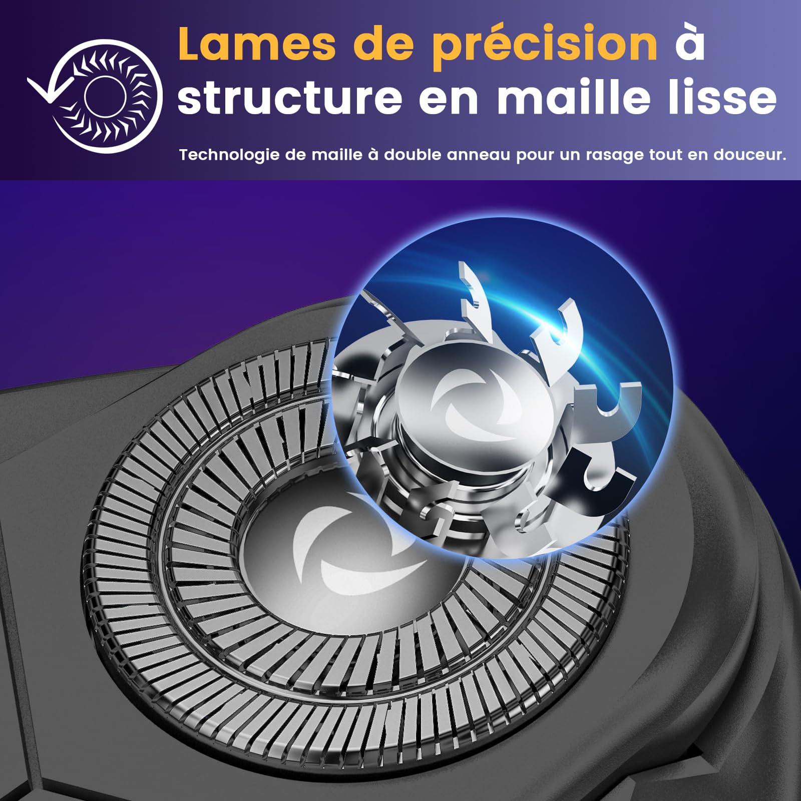 Skycool Rasoir Electriques Hommes, Rechargeable Sans Fil Tondeuse Barbe Homme, Rasoir Homme À Sec Et Humide avec Tondeuse Pliable, Rasoir Barbe Homme avec Deux Modes De Vitesse, Affichage Led