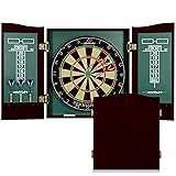 EastPoint Sports Official Size Dart Board Cabinet Set- Easy-Assembly & Complete with 6 Deluxe Steel Tip Darts and Accessories -Premium Darts Set with Scoreboard for Bar Games & Indoor Games Green