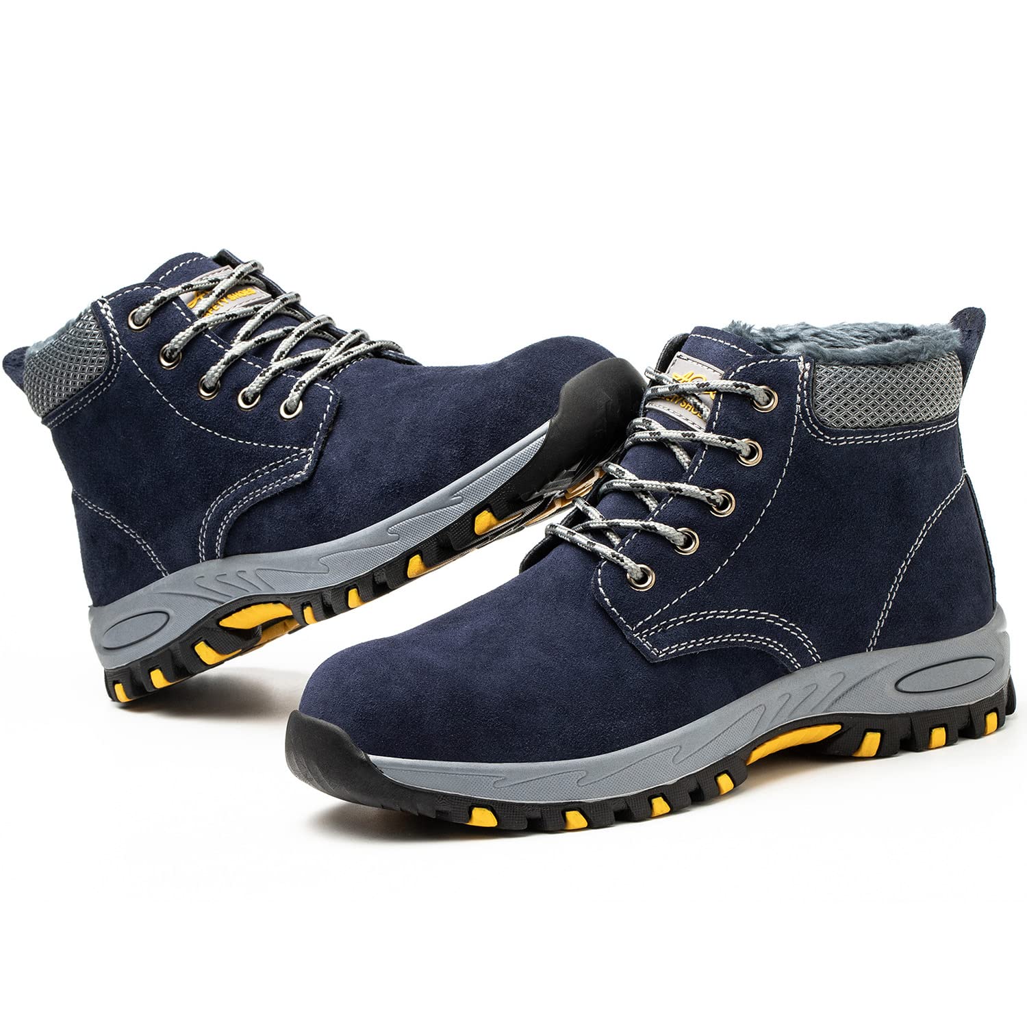 SROTER Scarpe da lavoro da uomo e donna, con punta in acciaio, impermeabili, foderate, di sicurezza, da trekking, da trekking