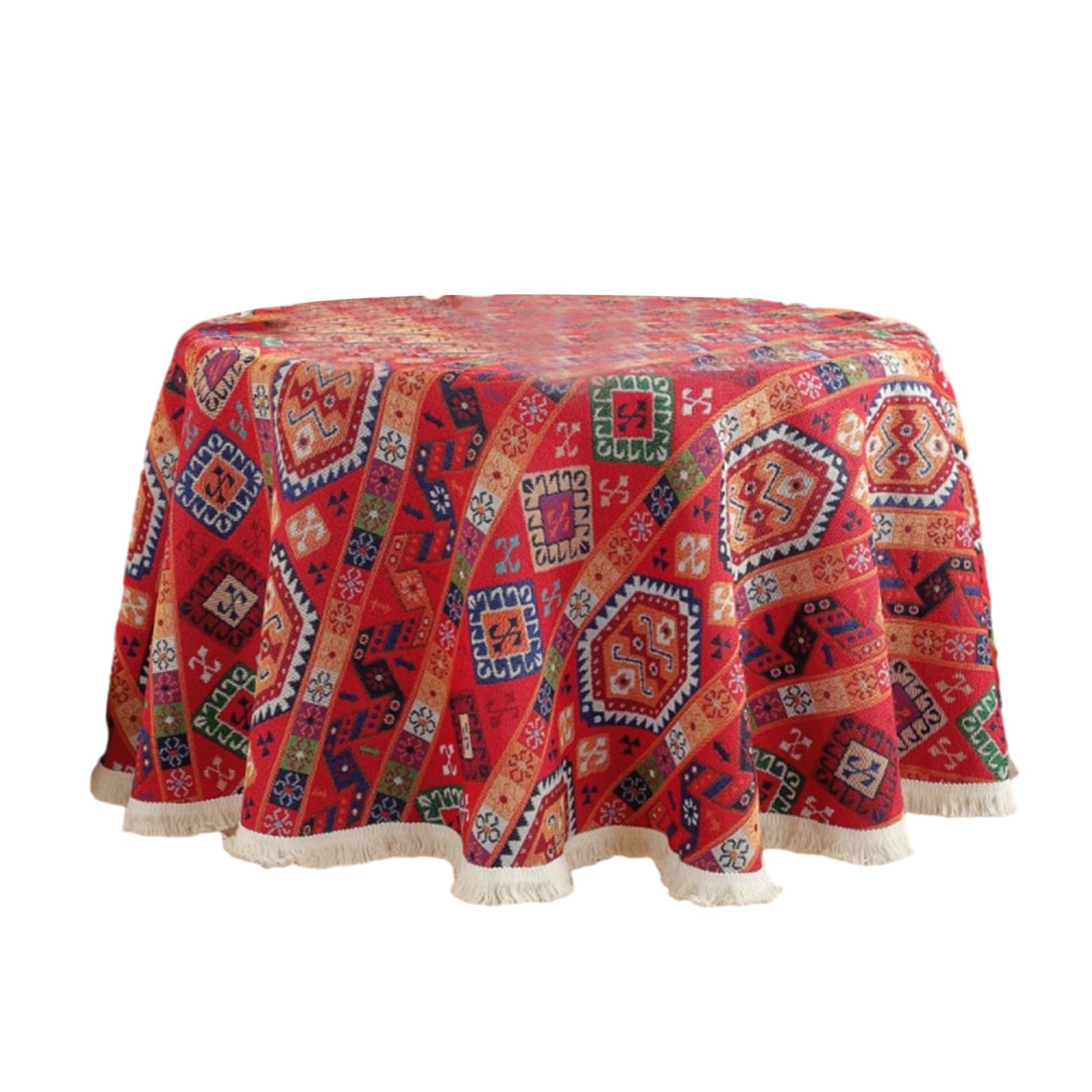 Elnwnnkc Round Textured Tablecloth Washable Table Cover Soft Table Cloth Stain Resistant, Perfect for Kitchen, Dinner, Picnic Dinner Tablecloth