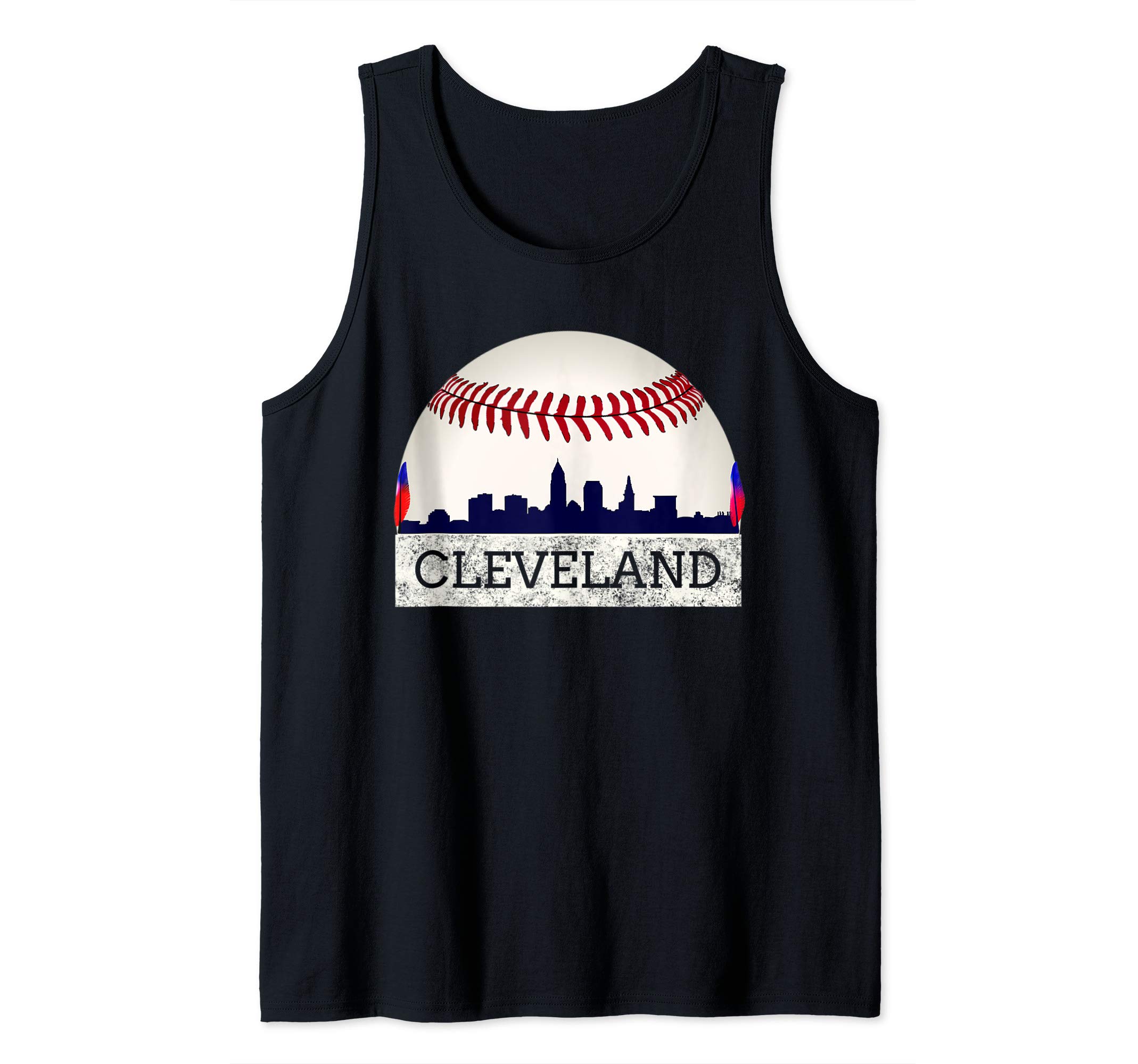 Cleveland Hometown Indian Tribe Tshirt Skyline Ball Design Tank Top