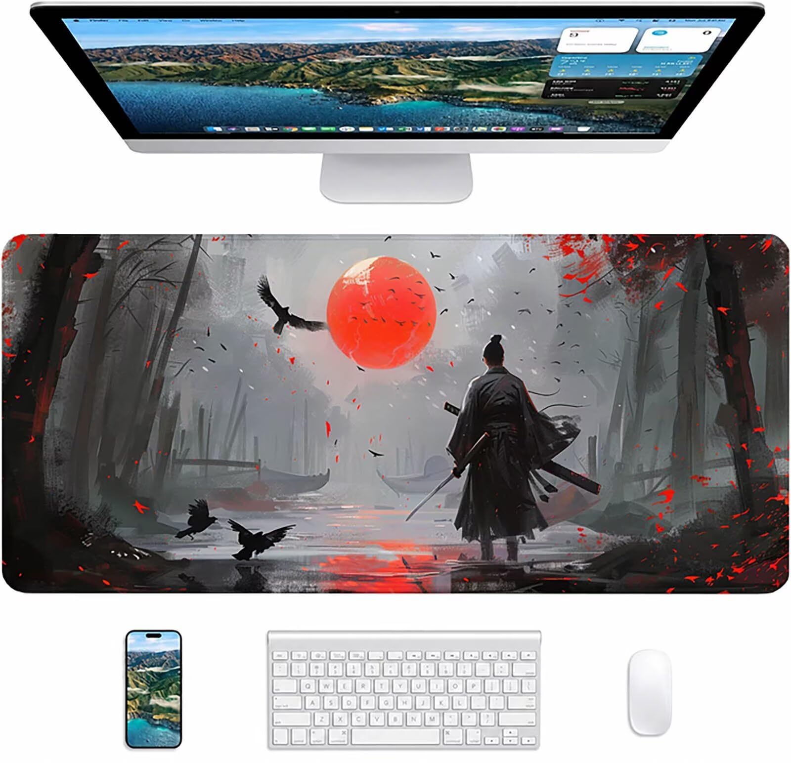 Szara podkładka pod mysz do gier, podkładka pod mysz XXL 1600x800x3mm, mata na biurko ze zszytymi krawędziami, podkładka pod mysz poprawia dokładność i szybkość, akcesoria biurowe i akcesoria do gier