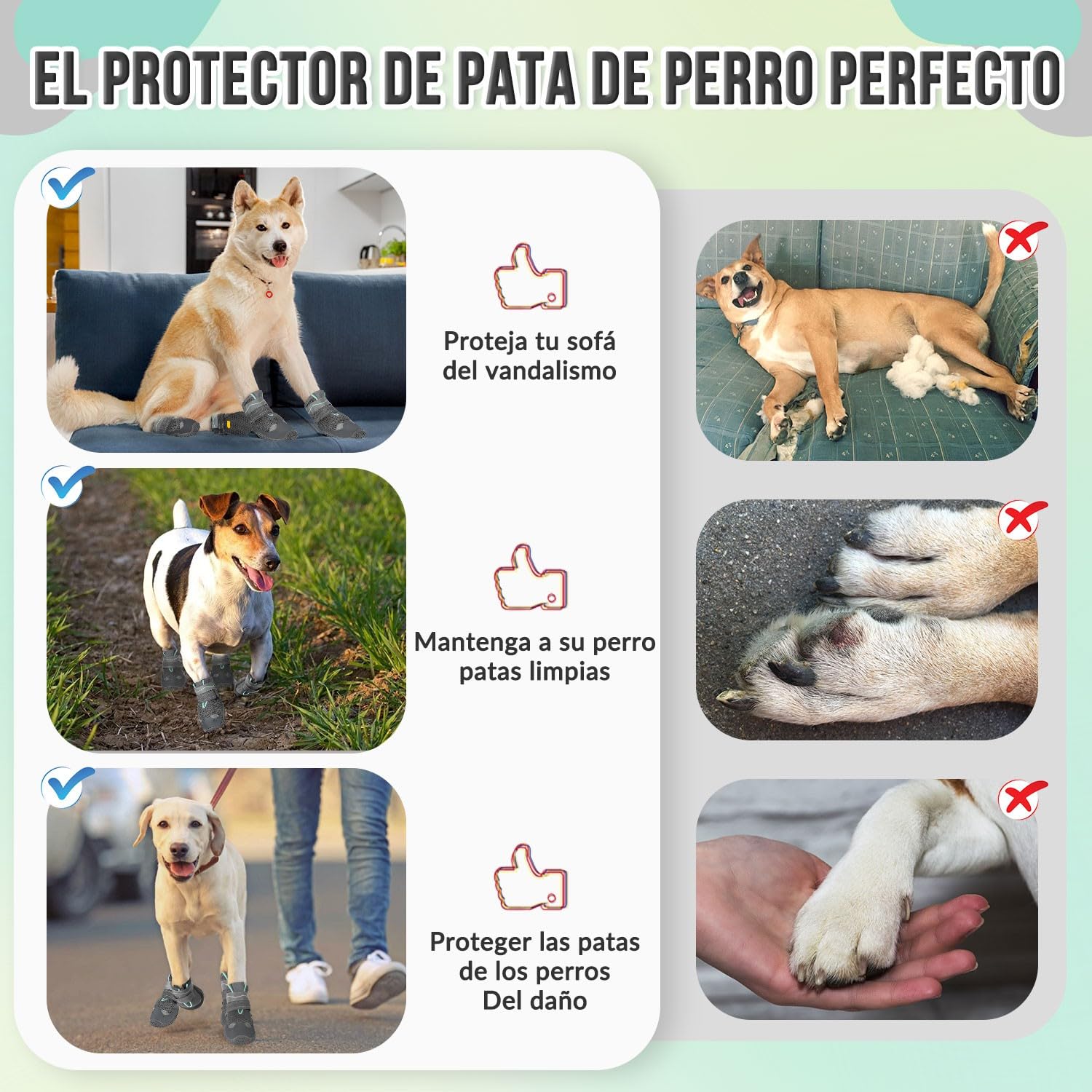 SlowTon Protección de Las Patas de los Zapatos de Perro, Zapatos de Perro Antideslizantes e Impermeables, Suela de Goma Reflectante, Botas de Perro de Nieve de Invierno para Mascotas