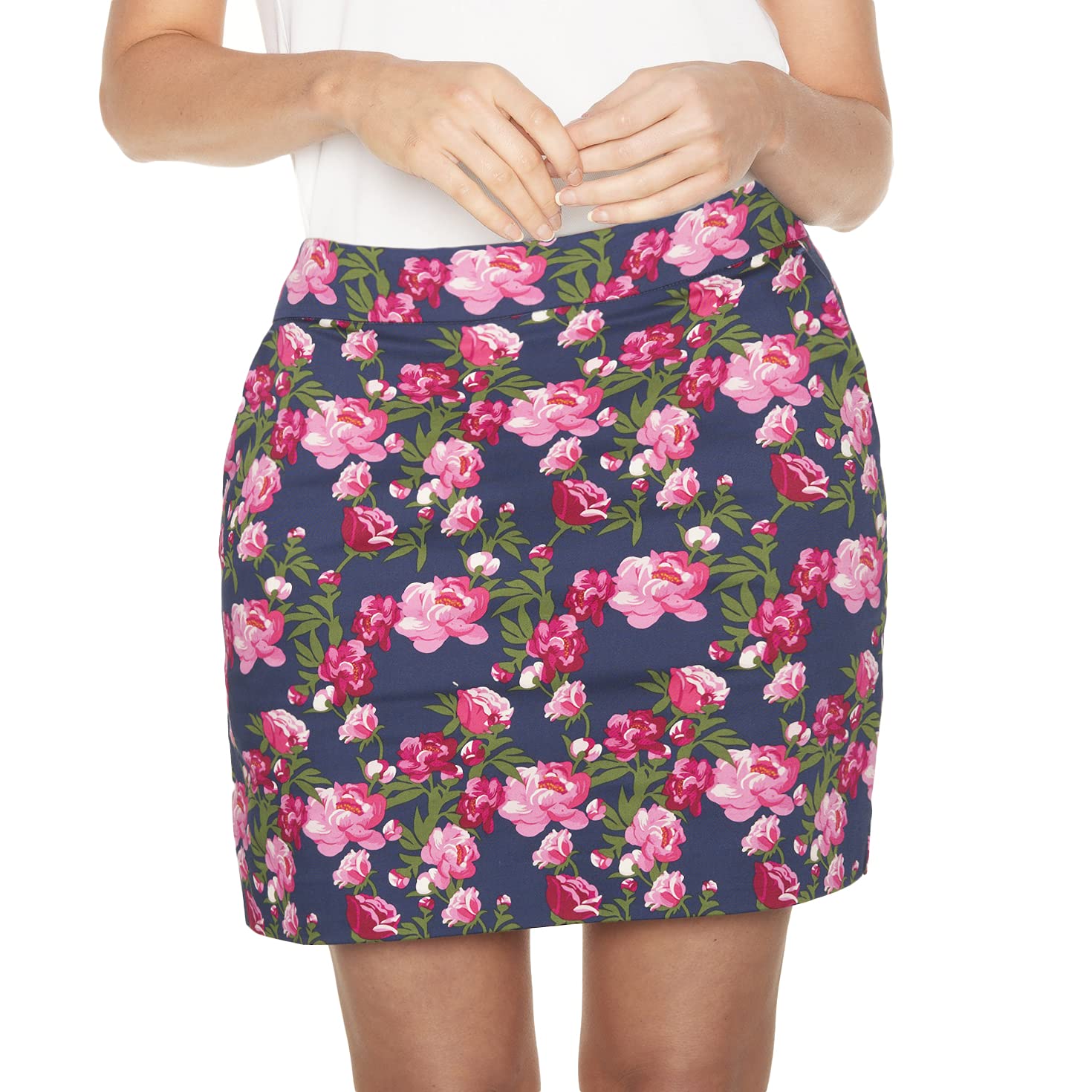 Royal & Awesome Women's Bloomers Golf Skort, Bold Floral Stretch Golf Skirt For Comfortable On-Course Wear, Size 12