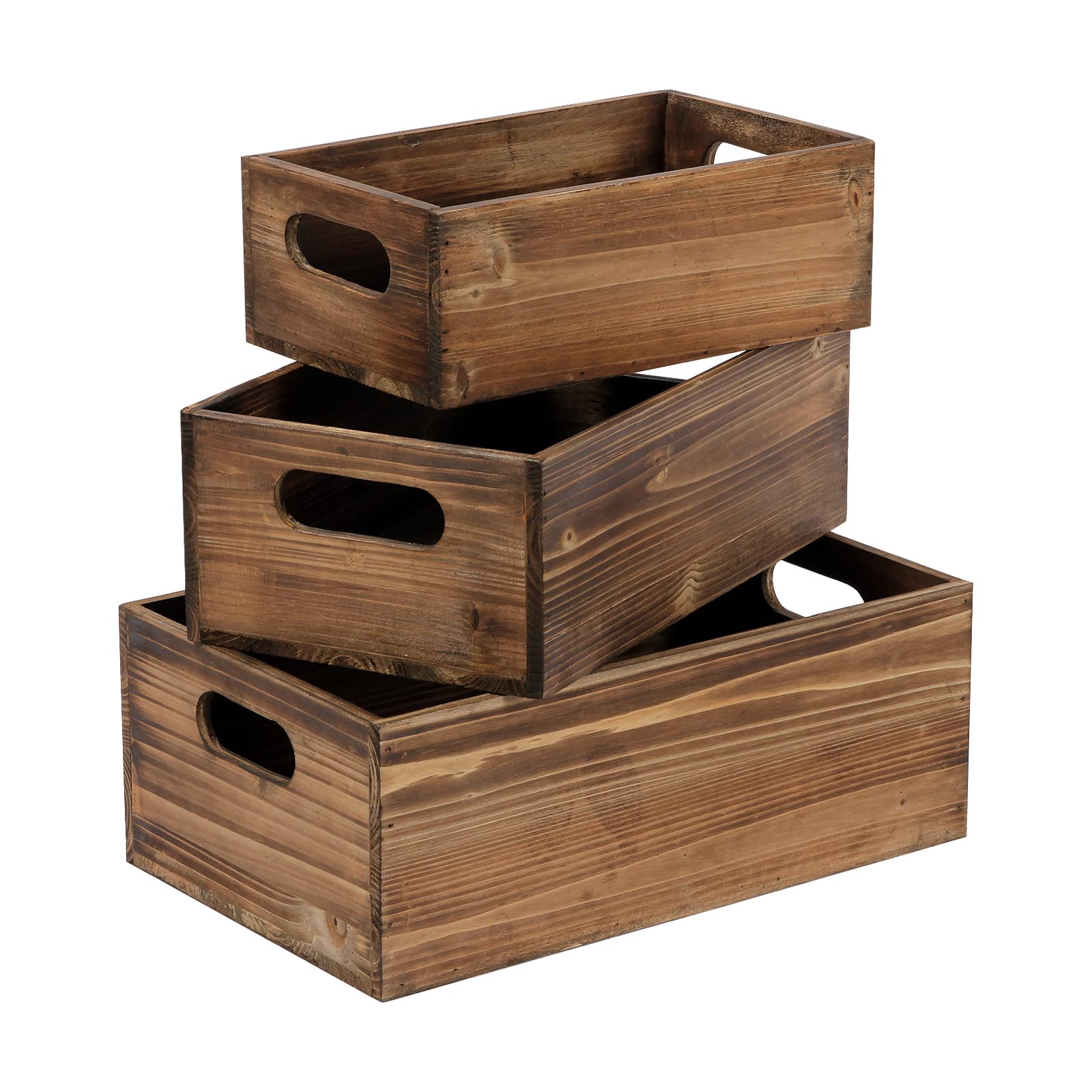 Buy Farmhouse Wood Crate Boxes for Crafts Set of 3, Wood Crates for