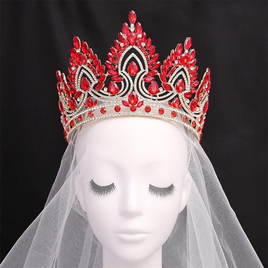 Jegsnoe Accessoires pour Cheveux Princesse Diadèmes Et Couronnes en Cristal, Bandeau pour Filles, Couronne De Bal De Mariée, Bijoux De Cheveux pour Fête De Mariage
