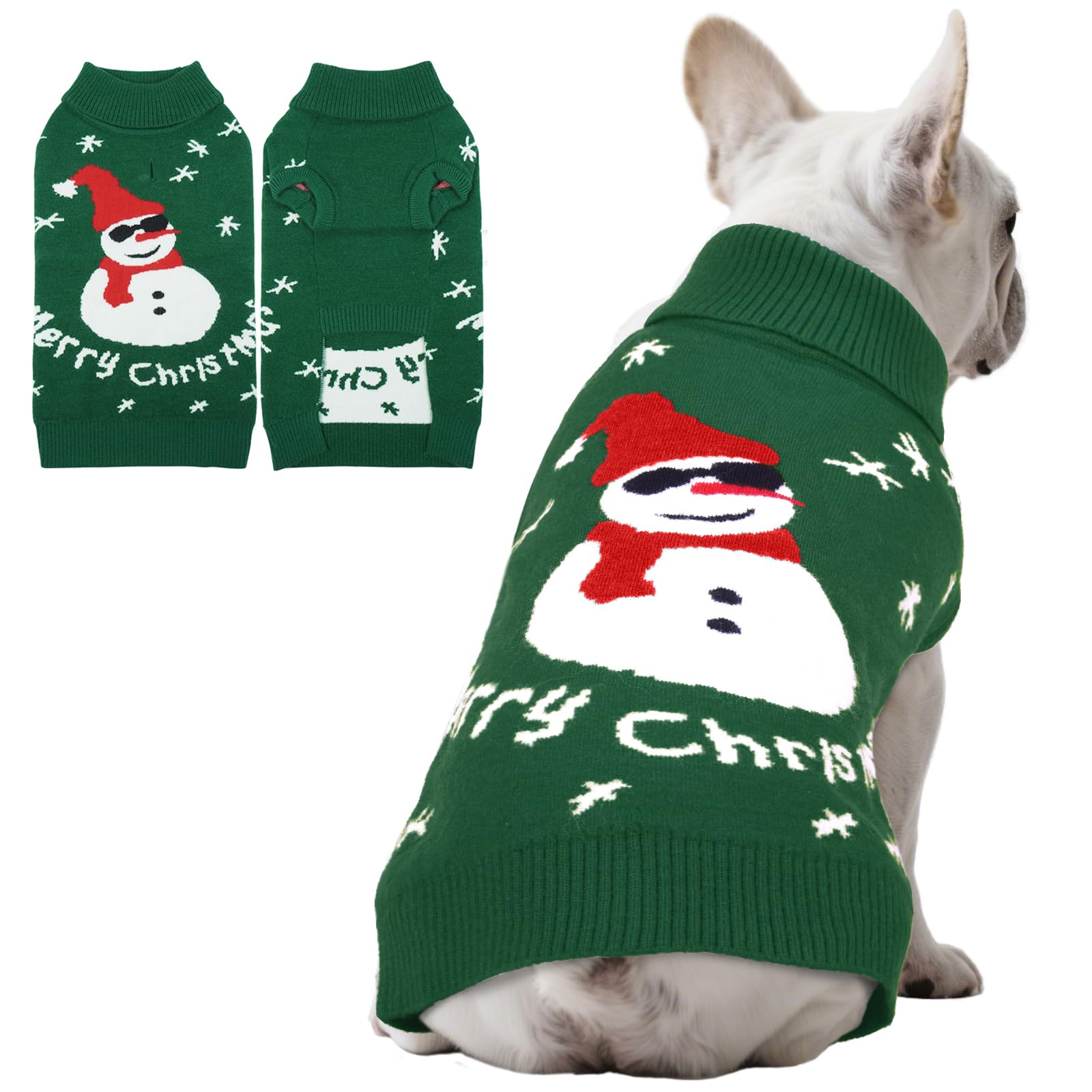 Hjumarayan Dog Christmas Jumper, Cosy Snowman Jumper Medium, Warm Winter Coat