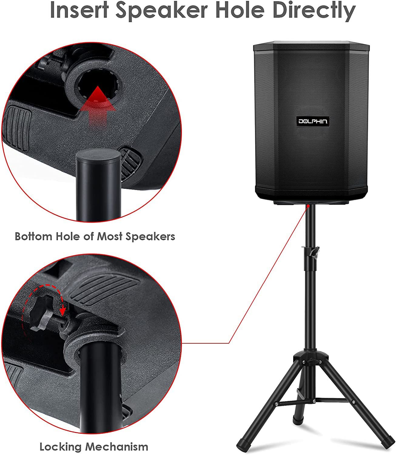 Amazon.com: Dolphin ST-200 Speaker Tripod Stand - Adjustable