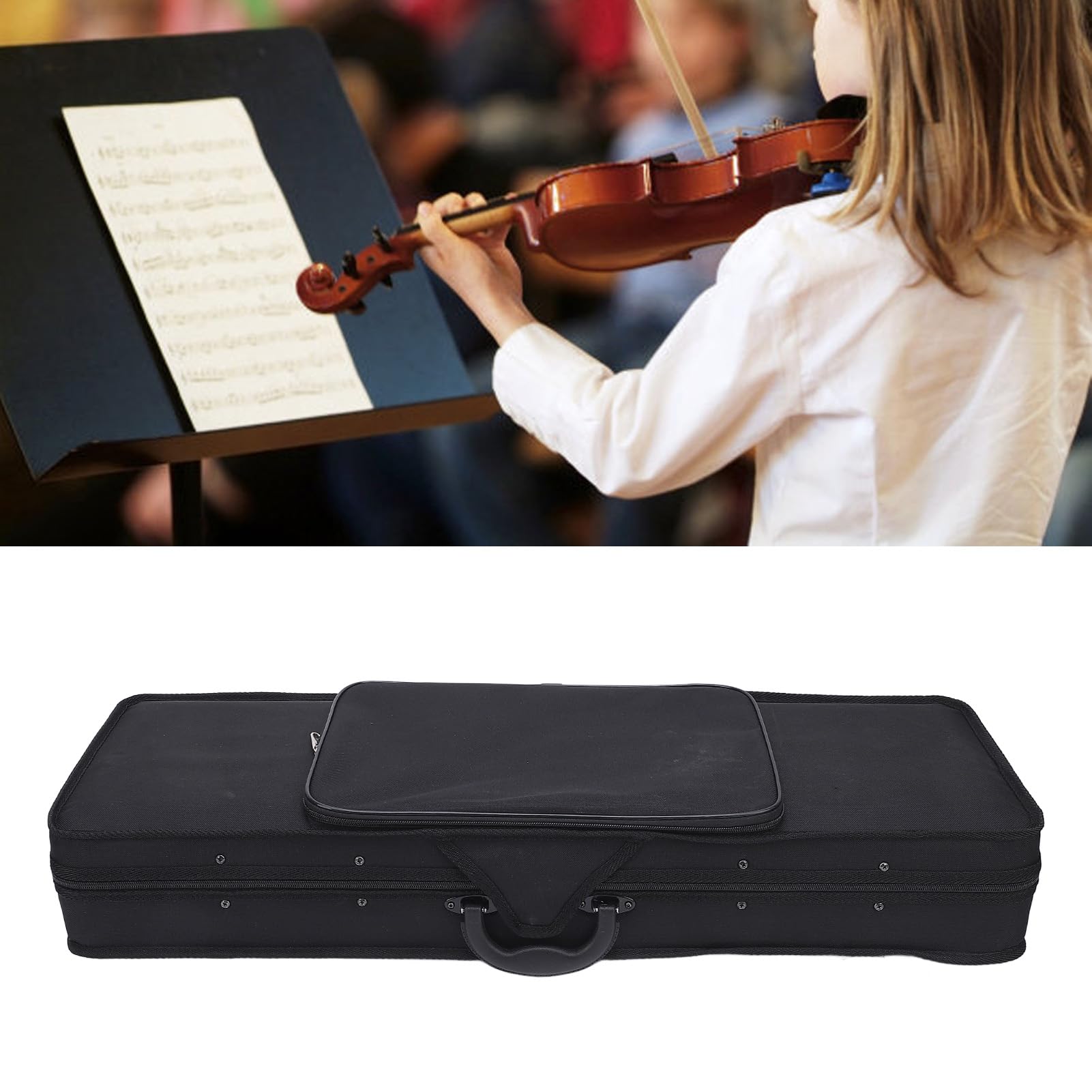 Custodia per Violino Rigida, Design Portatile Ed Elegante per Violini di Dimensioni 3/4, Viaggi e Prestazioni