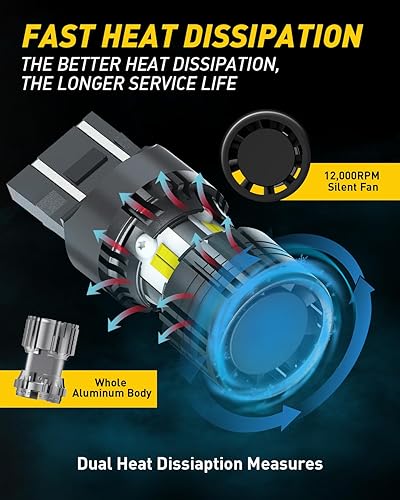 Miniatura 61 de AUXITO CANBUS 7440 Bombillas LED amarillo ámbar 4000 lúmenes para luces intermitentes con resistencia incorporada, antihiperflash 7440NA T20 7441