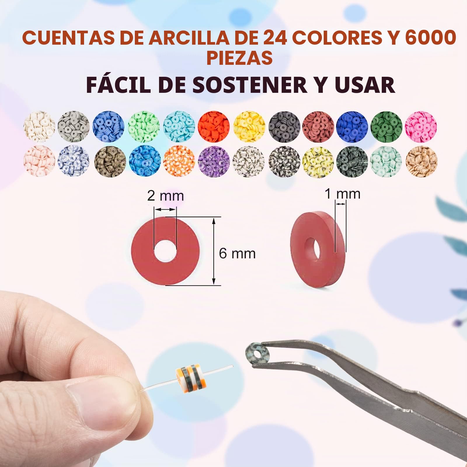 Lynnmos Abaorios para Hacer Pulseras, Kit 8000+ Piezas, Cuentas Heishi Planas 6mm, 2 Cajas de Letras DIY, Creación Pulseras Collares Regalo Niñas - Pulseras de la Amistad