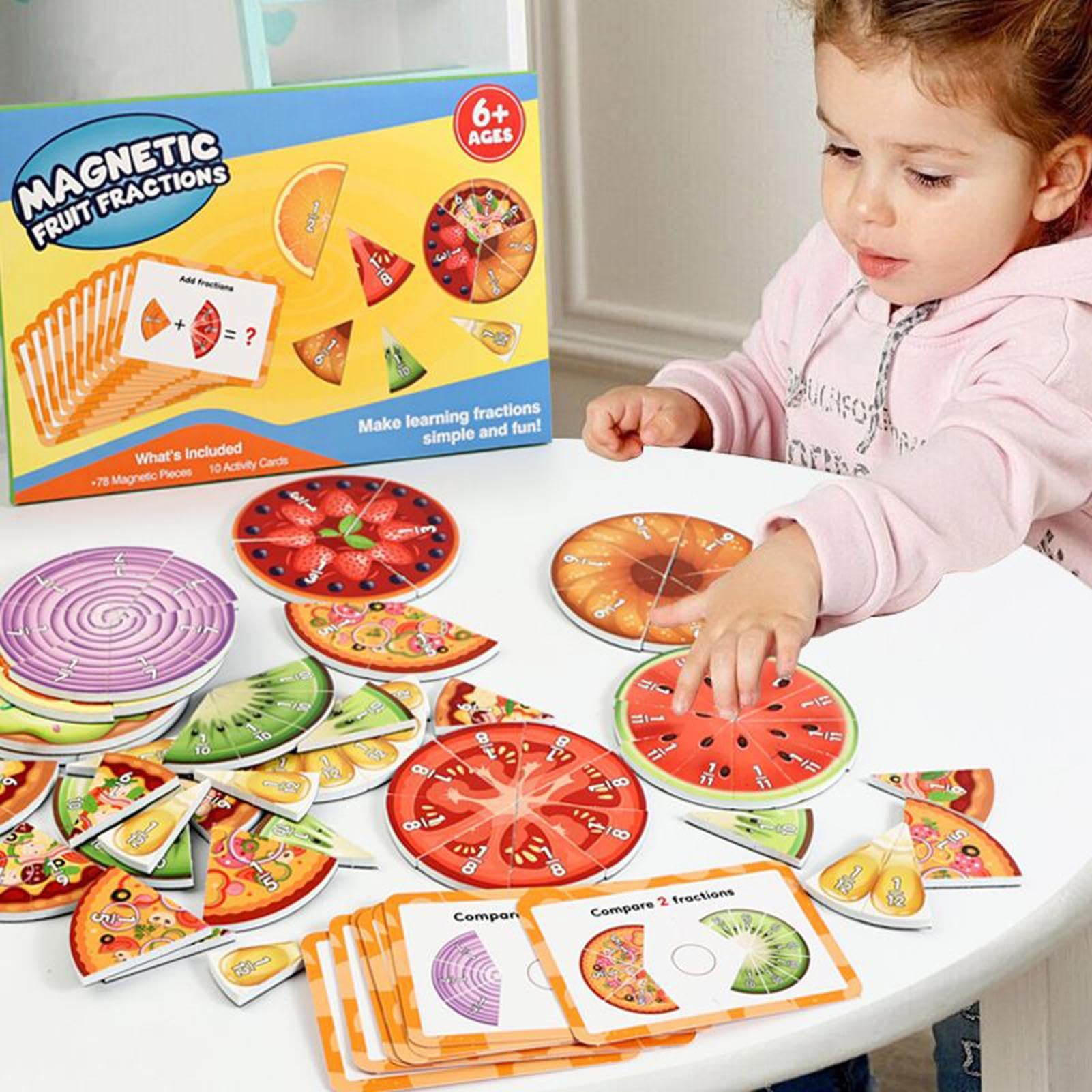 Magnetyczne elementy ułamkowe | Gry matematyczne do wczesnej nauki | manipulacja matematyczna do klasy i przedszkola