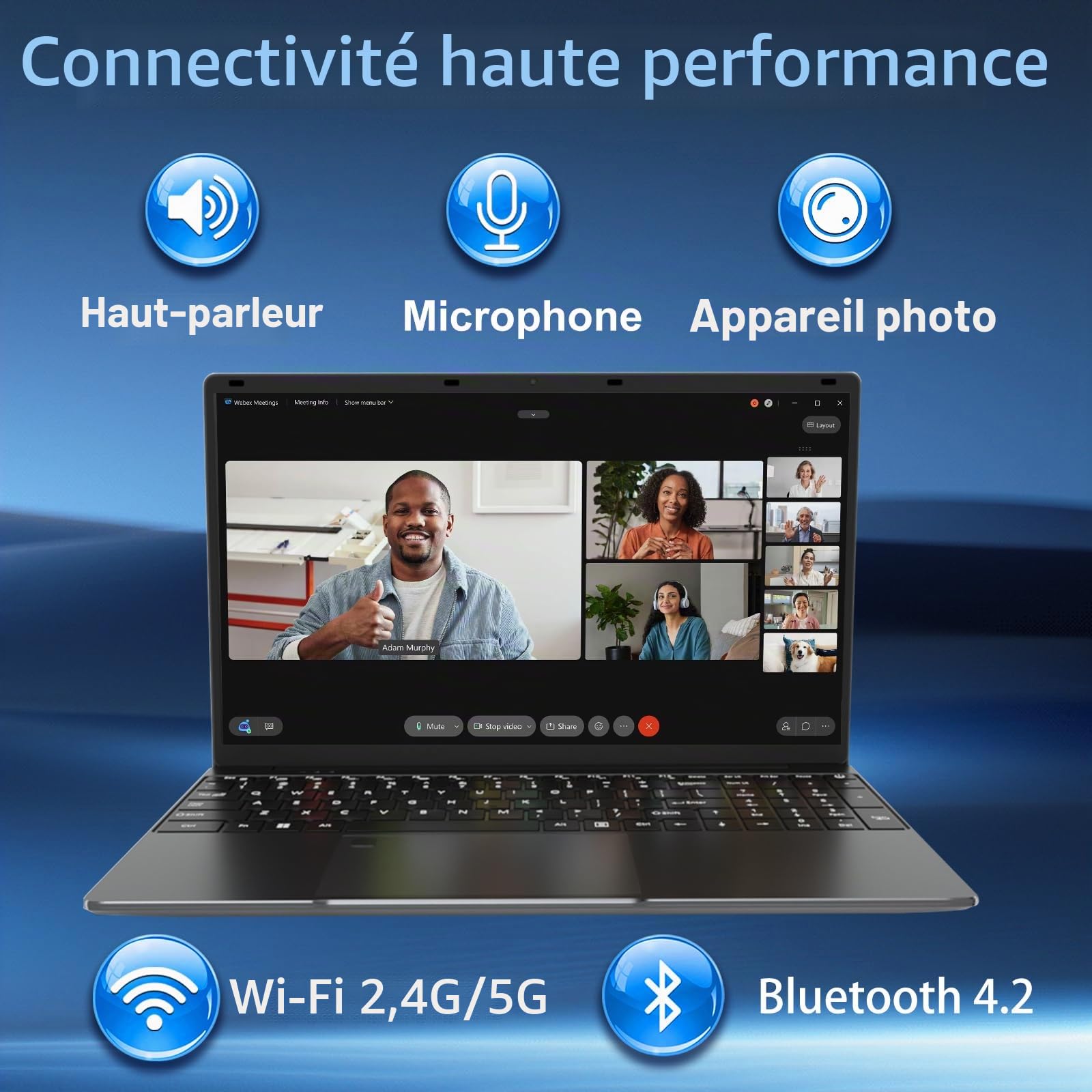 PC Portable 15,6 Pouces 16Go RAM 512Go SSD Celeron N5095, Ordinateur Portable FHD 1920x1080, WiFi Bluetooth, Lecteur d’Empreinte, Laptop Bureautique pour Études et Travail, Clavier AZERTY avec Film