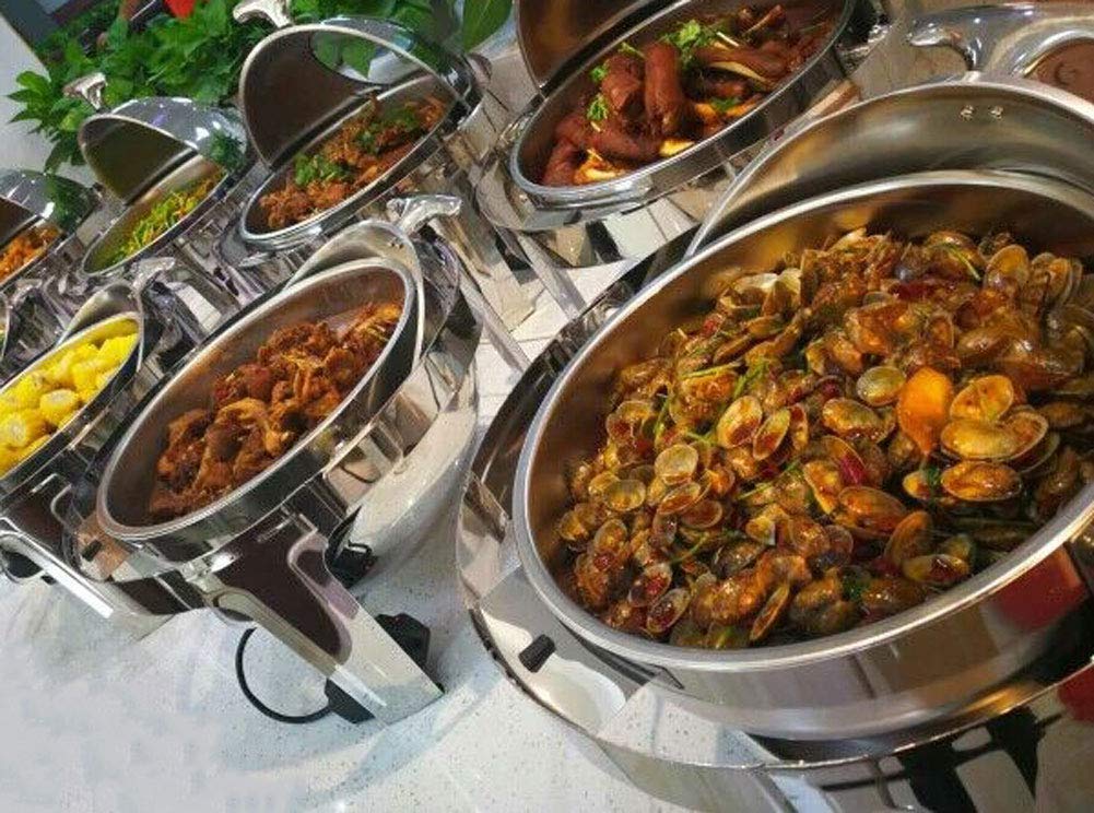 Scaldavivande Rotondo, Scaldavivande, Cibo Caldo per Buffet di Hotel con Coperchio Ribaltabile A 180° E Manici Antiscottatura, A Risparmio Energetico, B