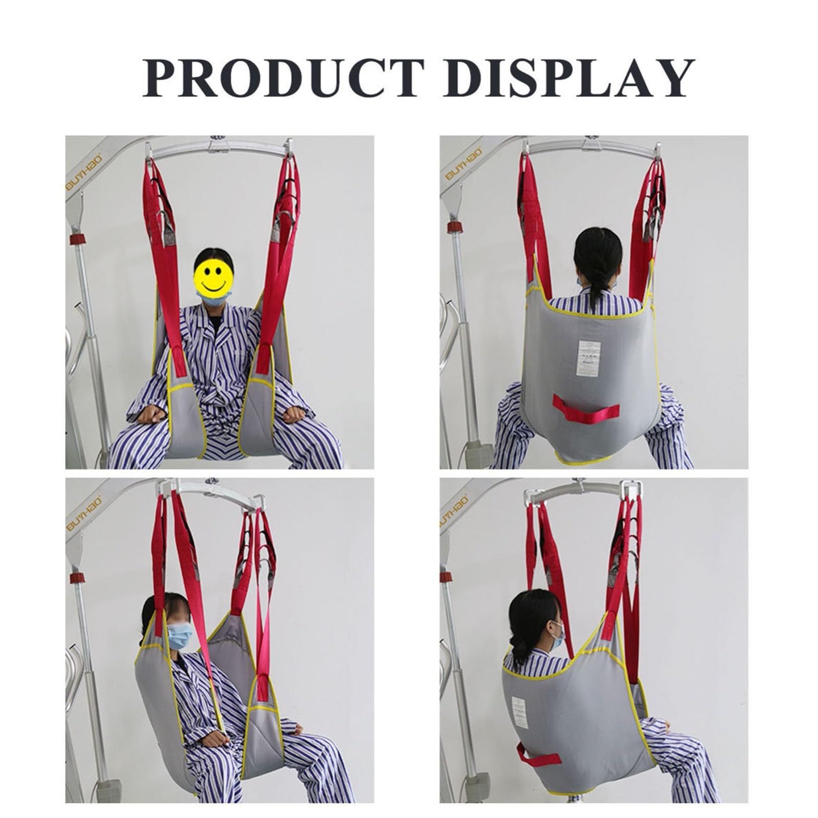 Arnés Elevación Paciente Cuerpo Completo, Gruas para Discapacitados Grúa De Paciente Eslinga De Elevación con Accesorios De Bucle para Posicionamiento Y Elevación De La Cama