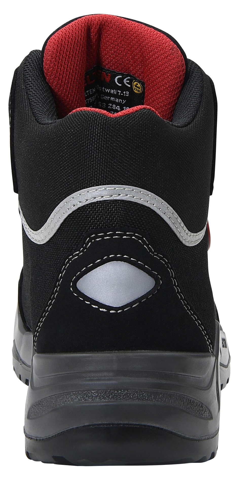 ELTEN Scarpe Antinfortunistiche Sander Boa ESD S3, Uomo, Tessuto, Puntale in Alluminio (più Leggero della Punta in Acciaio), Leggere, Sportive, Nero/Rosso, Misura: 46