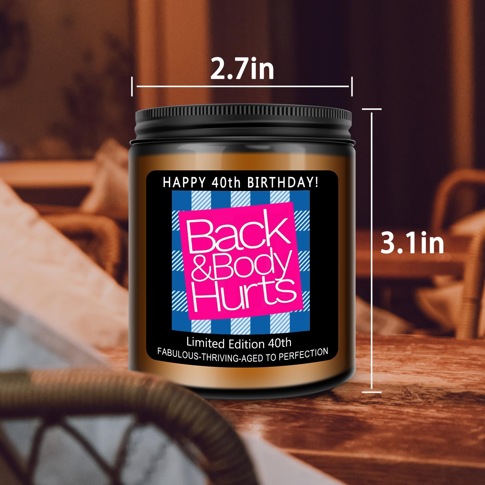 Homsolver 40th Birthday Gifts Women Men, Happy 40th Birthday Decorations Candles Gift for Her Him, Funny 40 Years Old Ideas -Lavender Scented Candle