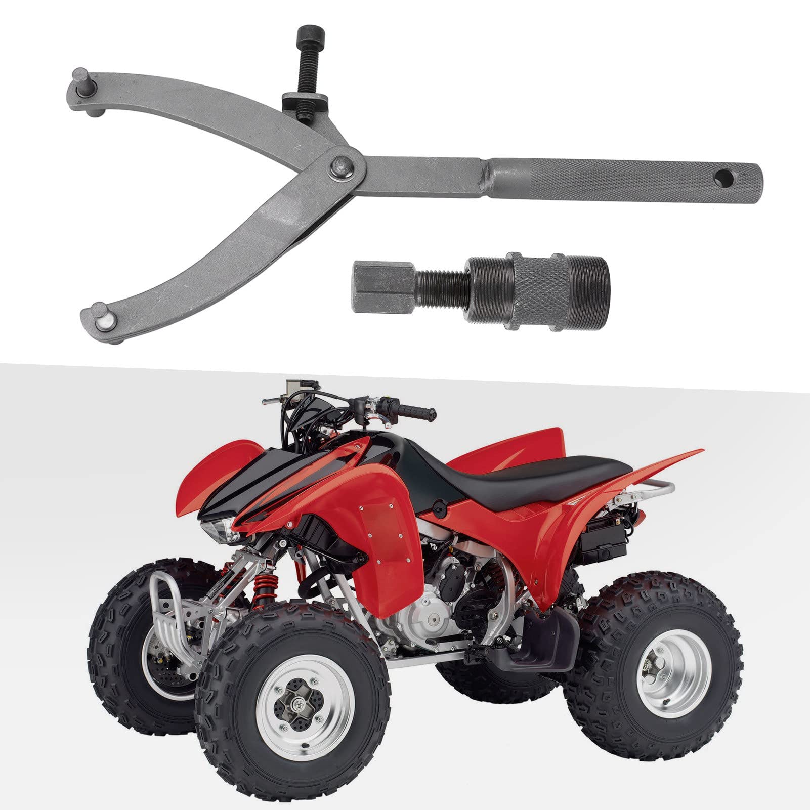 CHICIRIS Klucz do koła zamachowego sprzęgła motocyklowego, regulowany, 24 mm, 27 mm, magnetyczny ściągacz do koła zamachowego do ATV Scooter Dirt Bike Go Kart