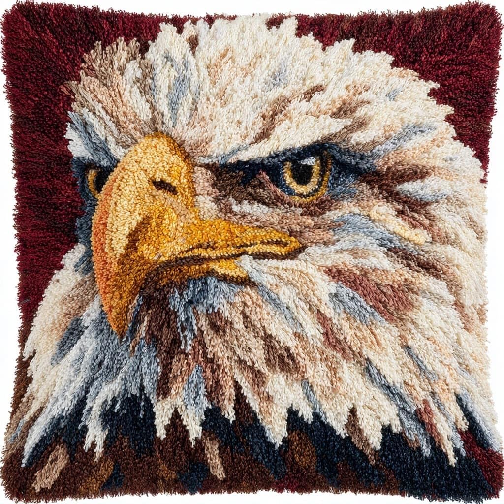 WallustrioaW Latch Hook Kits for Adults Beginners,Animal Eagle