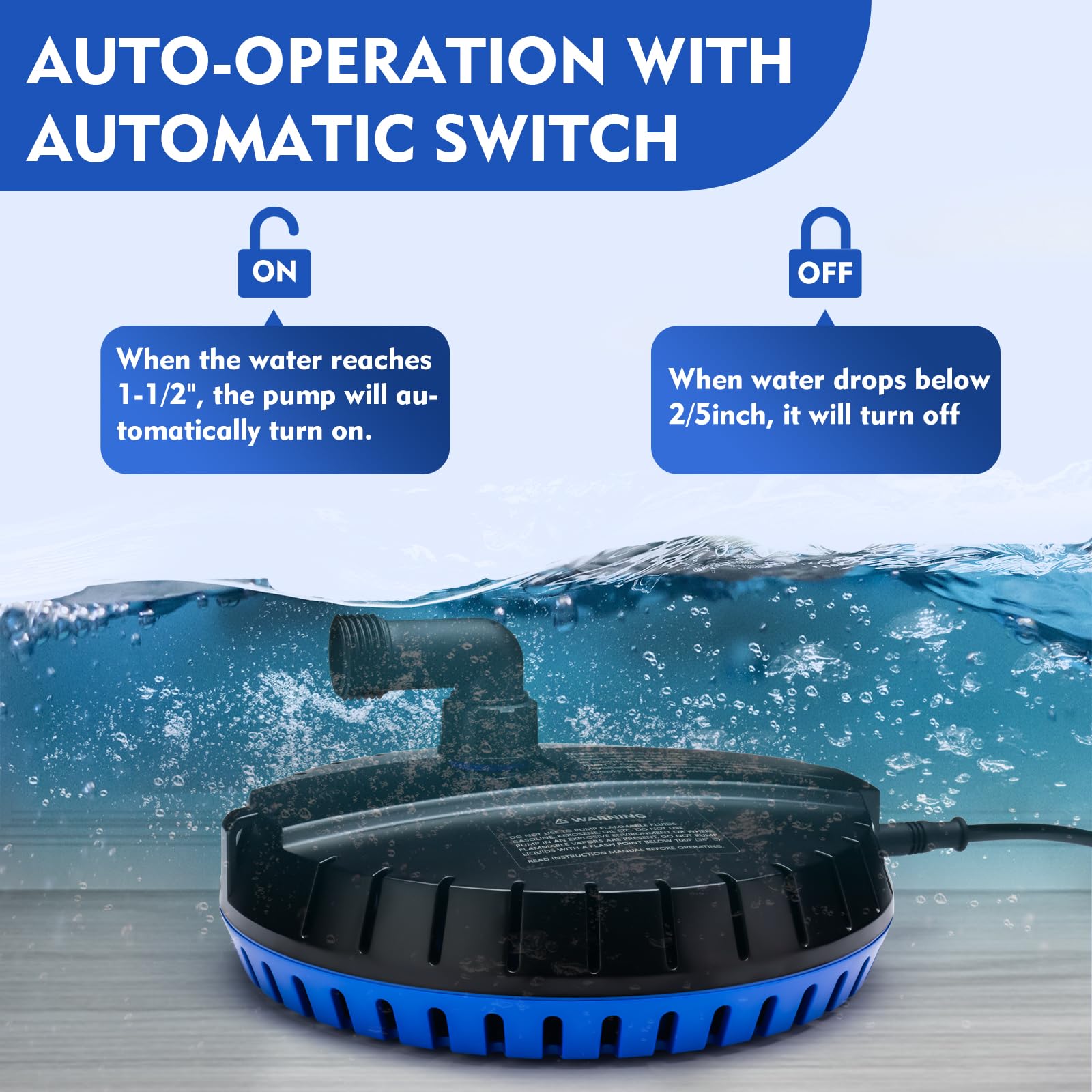 Pool Sump Snapklik.com : LHUKSGF Automatic Pool Cover Pump, 115V Submersible ...