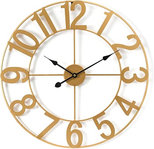 Sorbus Reloj de pared grande para decoración de sala de estar, reloj de pared para cocina, reloj de pared de 24 pulgadas (23.6 in), reloj analógico