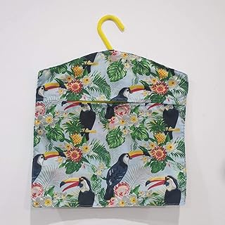 Handmade Cotton Peg Bag with Hanger/Peg Storage/Clothespin Bag/Socks bag/Wardrobe Storage/Over the Door Storage - TOUCANS