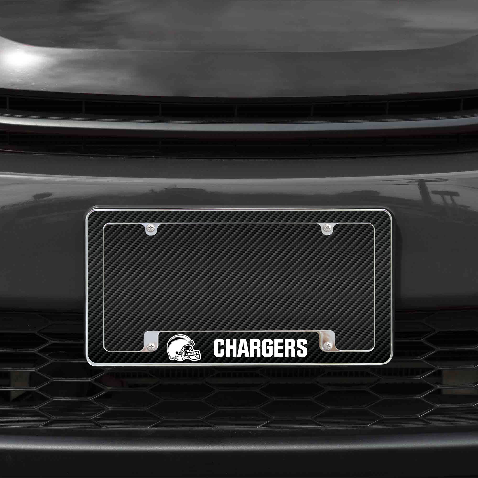 Rico Industries NFL Los Angeles Chargers Black All Over Chrome Frame 12