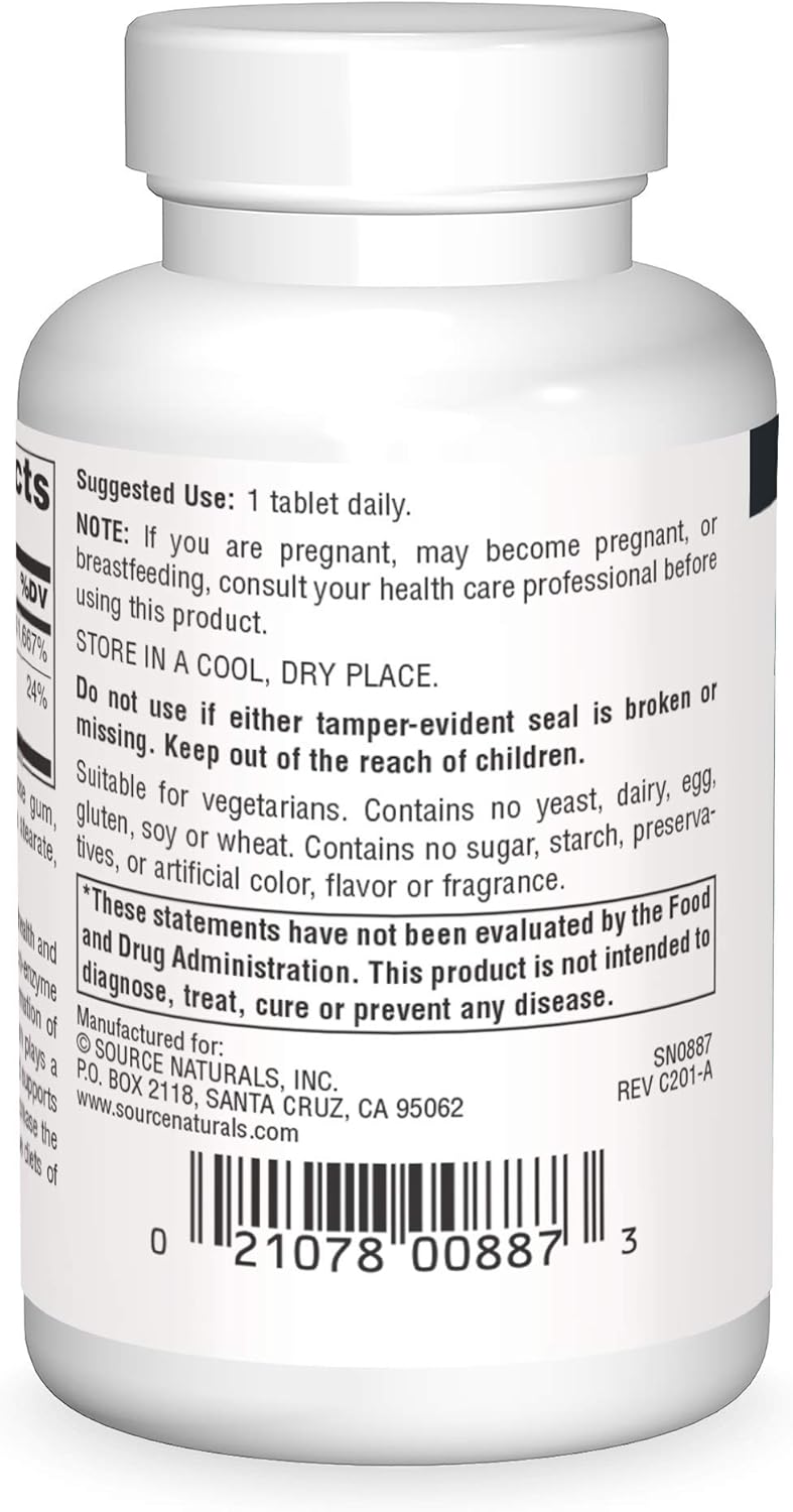 Source Naturals Vitamin B-1 Thiamin 500mg - High Potency, 100% Pure - 50 Tablets : Health & Household