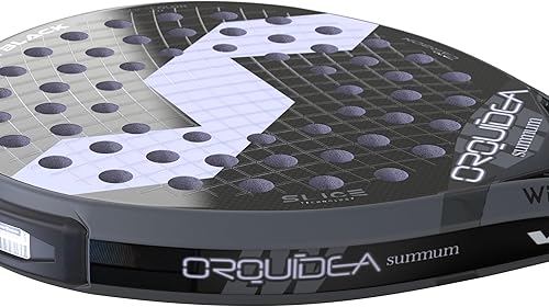 Miniatura 6 de Pala de pádel LW Summum Carbon Black Orquidea, forma redonda para control profesional intermedio con cara de fibra de vidrio y núcleo medio de EVA