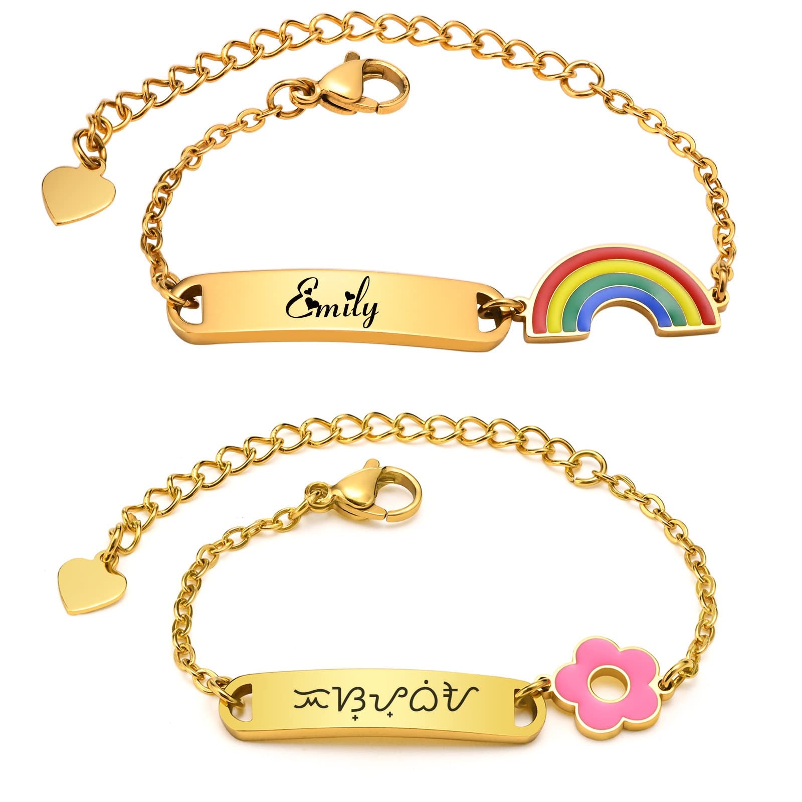 KIMISO Engraving Baby Name Bracele