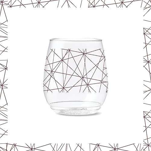 Miniatura 3 de TOSSWARE POP Vino Designer Series - Líneas 2, juego de 6, de 14 onzas, reciclables, irrompibles y de plástico transparente