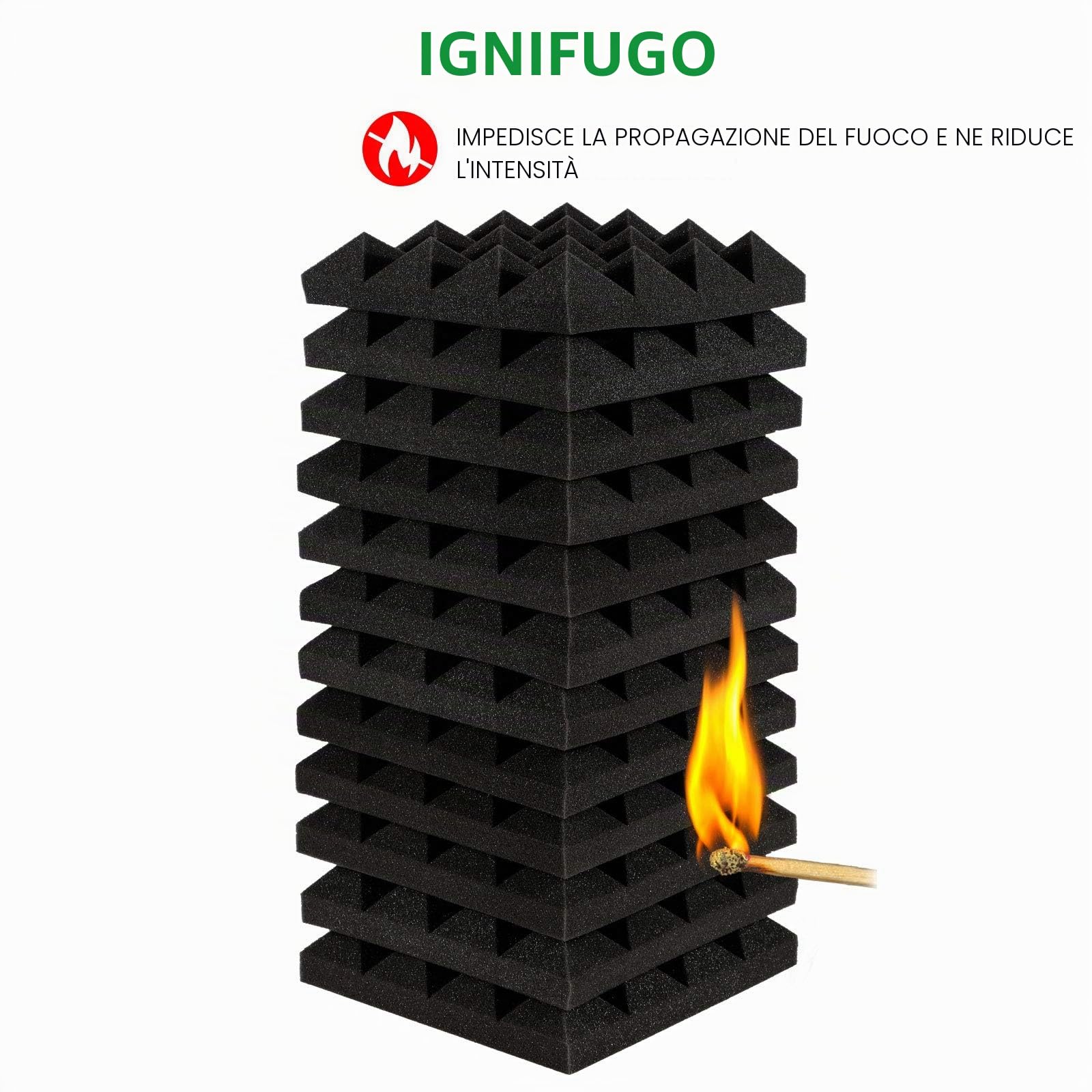Imbottitura insonorizzante, AGPtEK 24 Packs Schiuma Insonorizzante 25x25x5CM Pannelli in Schiuma Acustica Neri, Ideale per la Registrazione in Studio, Sala TV, Ufficio e Registrazione Podcast…
