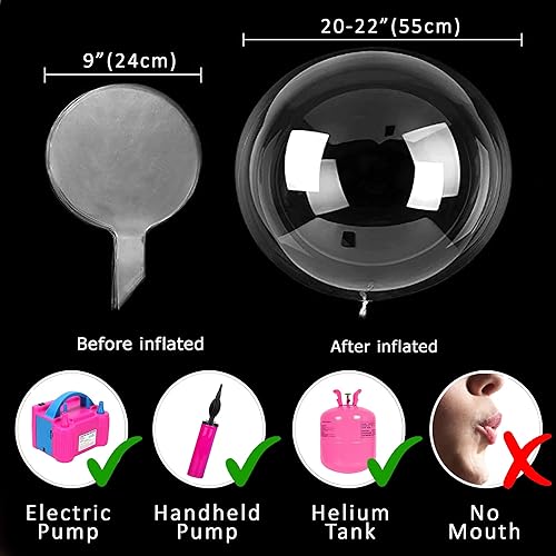 Miniatura 4 de Lightsfever LED Light up Party Balloons with Batteries, 22 inch warm white Big Size Clear Bobo Balloons for Helium or Air, thanks giving party