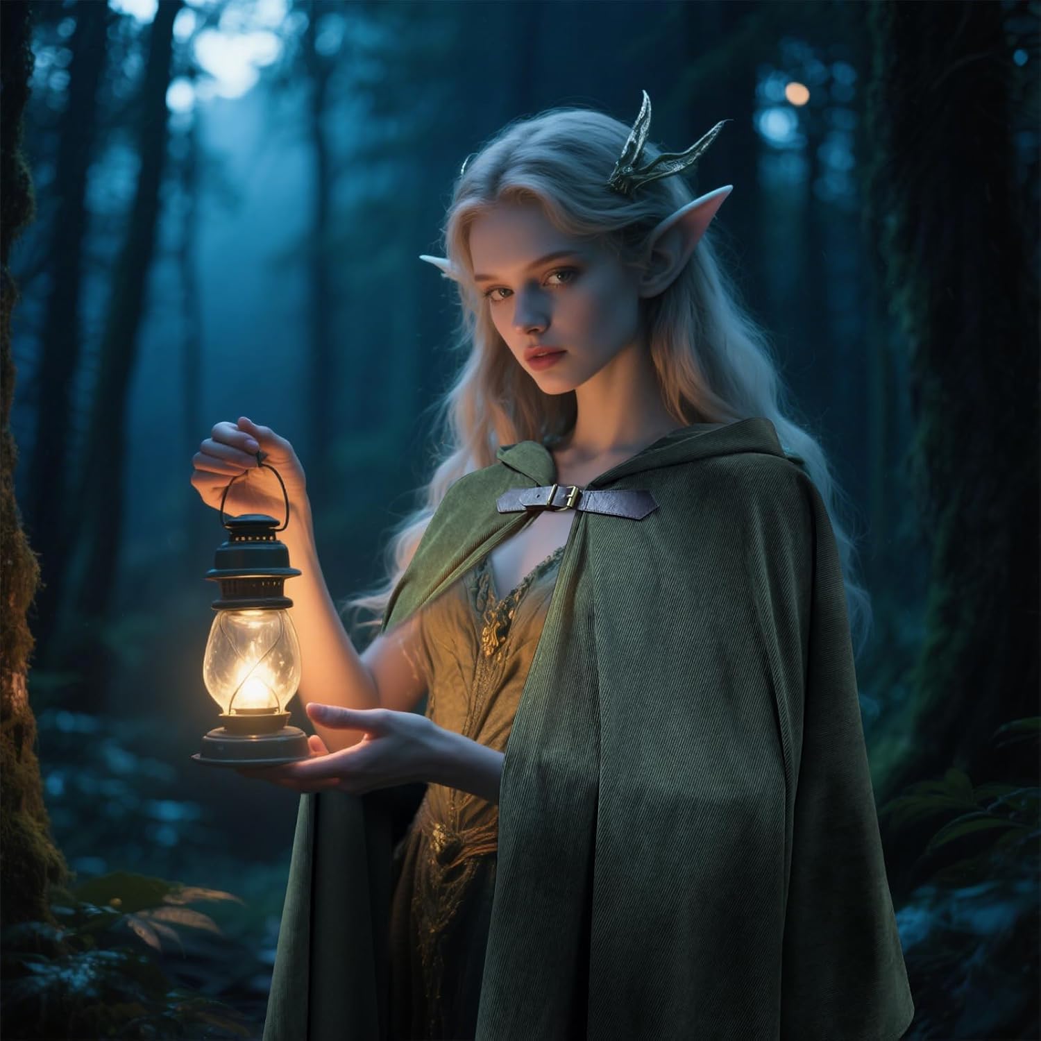 Medieval Hooded Cloak with Brooch Poncho, Renaissance Fantasy Capes, Cosplay Costume Accessory for LARP, Ren Faire - Image 5