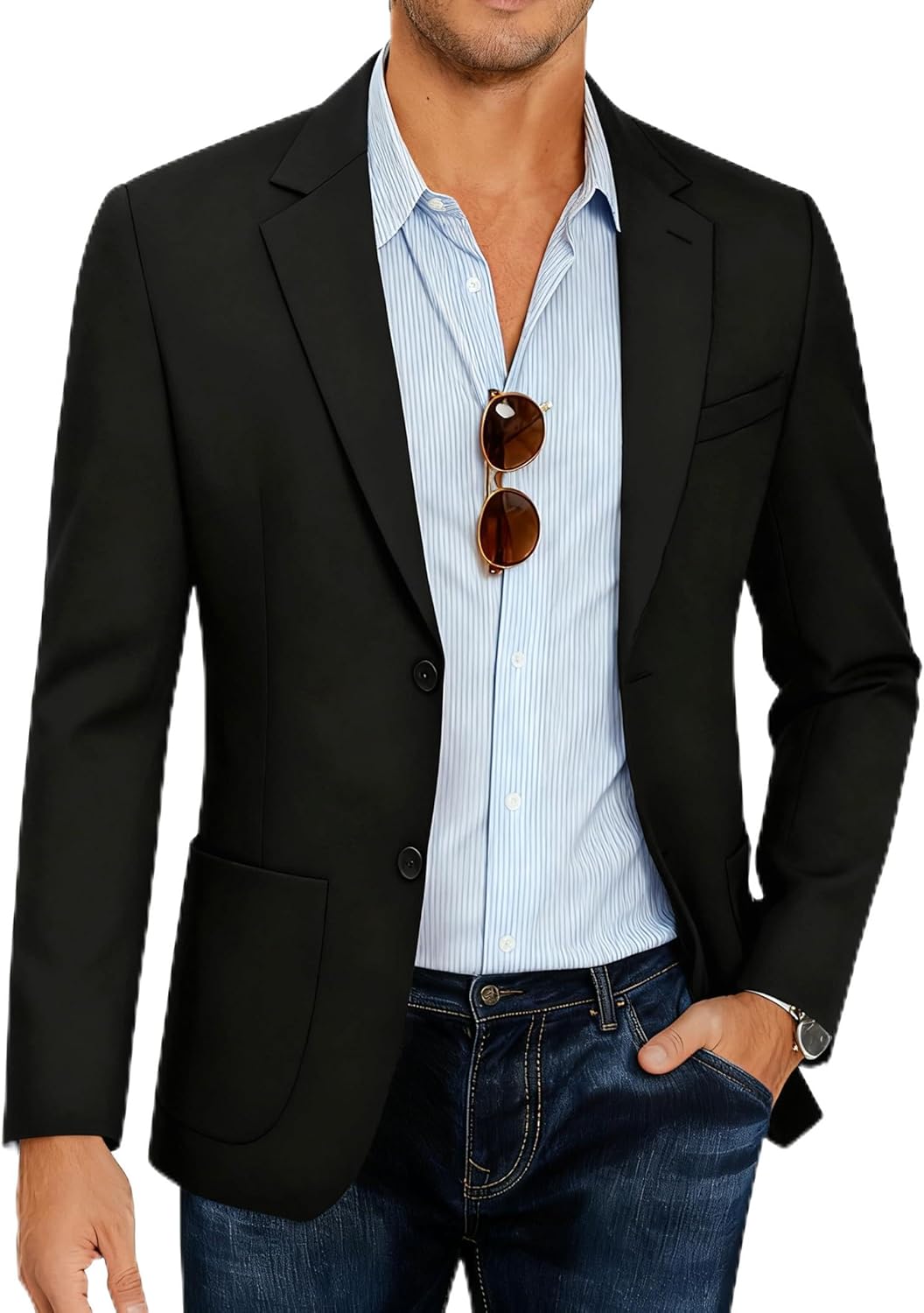 COOFANDY Mens Casual Blazer Slim Fit Sport Coat Lightweight Two Button Suit Jackets