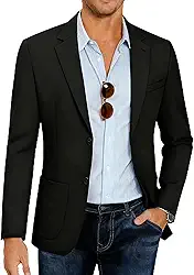 Blazer masculino casual esportivo slim fit dois botões, jaqueta leve para esportes executivos