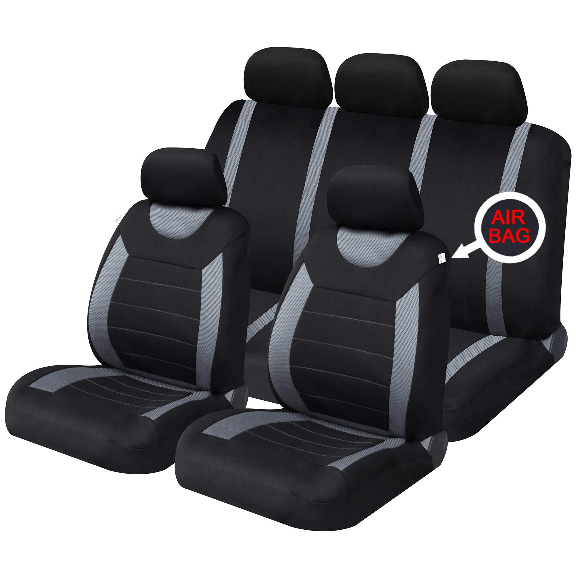 Sakura Car Seat and Headrest Covers Carnaby Grey SS5398 - Full Set Universal