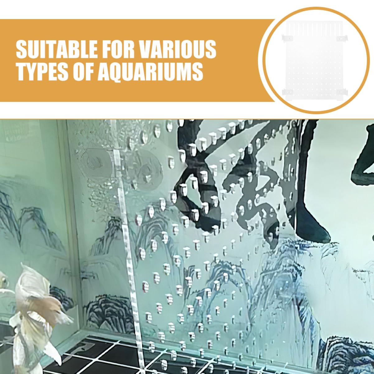Popetpop Separador De Pecera AcríLico Transparente 9.64X8.26In Divisor para Acuario Accesorios para Peceras Durable Y FáCil De Instalar