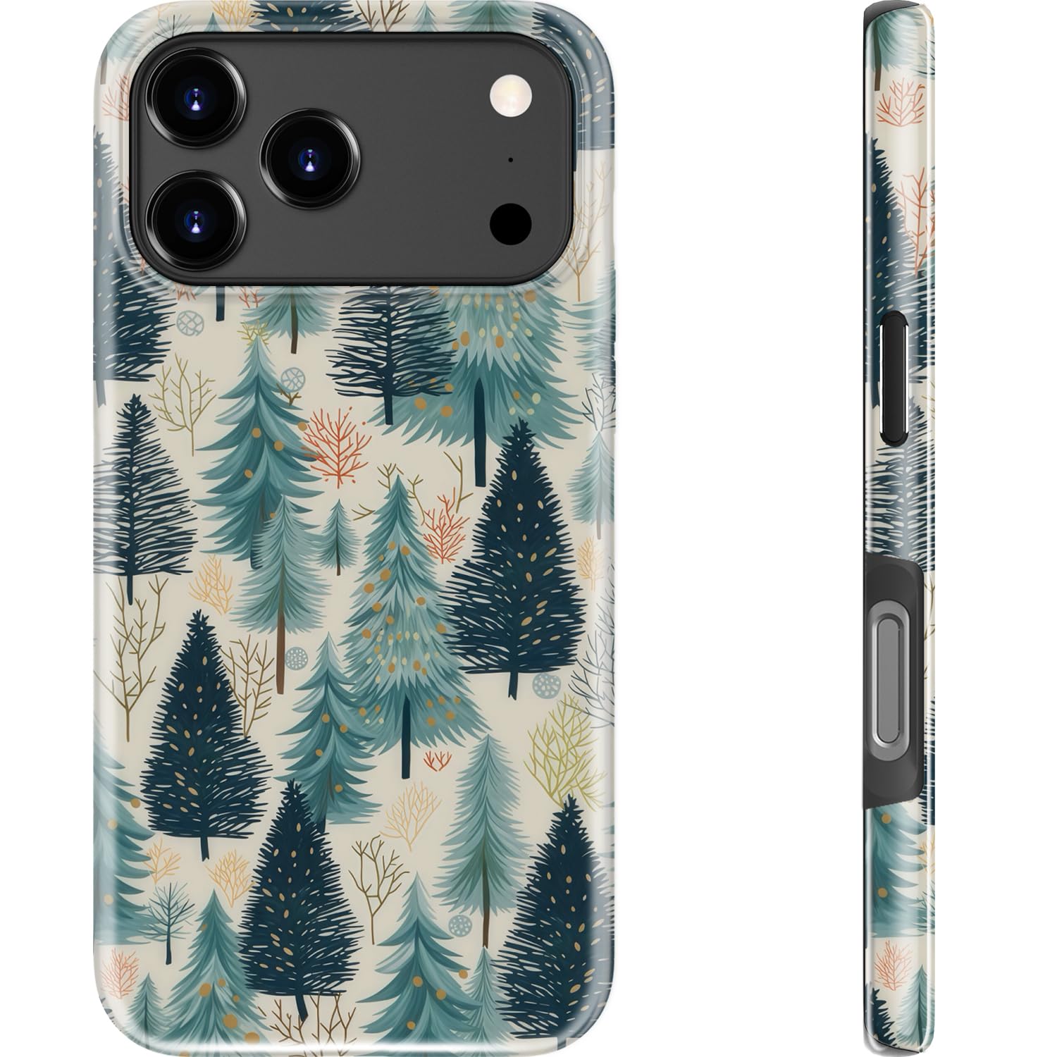 Coque iPhone 17 Pro motif forêt silicone rigide double couche - 8