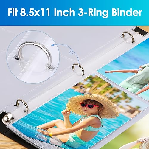 Miniatura 6 de MaxGear - Juego de 60 fundas para fotos 4x6 para carpeta de 3 anillos (360 imágenes), protectores de página de archivo resistentes, páginas de