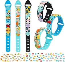 Lot de 3 bracelets Dots DIY pour enfants et filles Kit de jouets de construction à pois Kit de création de bracelets créatifs, ensemble de bijoux avec perles pour enfants, 24 x 16 x 1 cm, non