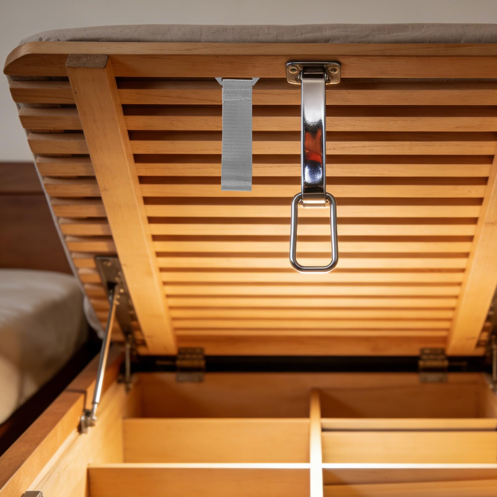 Cinghia di Trazione per Sollevare Letto Contenitore in Poliestere Rinforzato Antiscivolo, Cinghia Maniglia Sollevamento Materasso 16 Cm per Camera da Letto Multifunzione